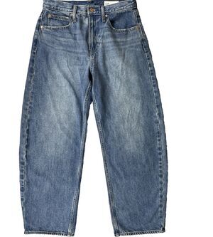 Gap Barrell Long Taper High Rise Jeans Women’s 28/6 Short Medium Indigo Bohemian